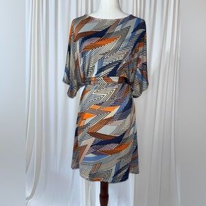 BCBGMaxAzria Geometric Patterned Dolman Sleeve Dress